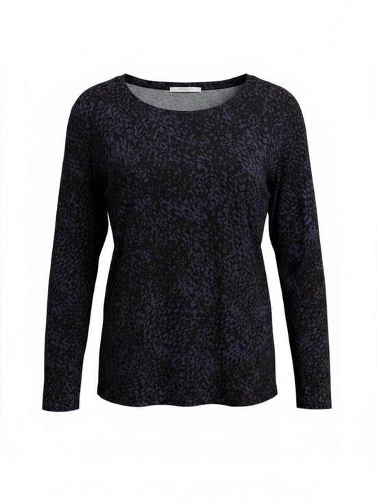 Chico's Tops - Chico's Leopard Print Purple & Black Long Sleeve Scoop Neck Top